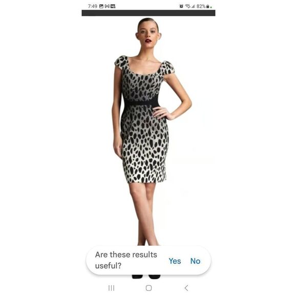 JAY GODFREY  classy sophisticated  Animal Print short cap sleeve Dress - Picture 3 of 11